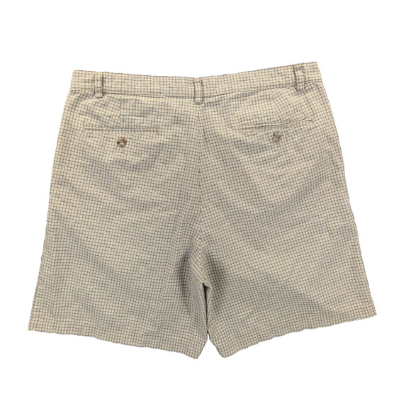 Eddie Bauer Golf Shorts 38 Men's Chino Checkered Pleated 100% Cotton Sportswear - Picture 2 of 6